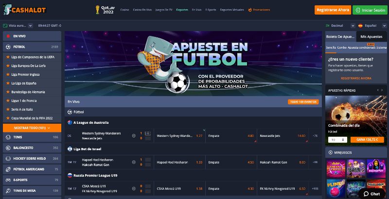 Cashalot apuestas deportivas