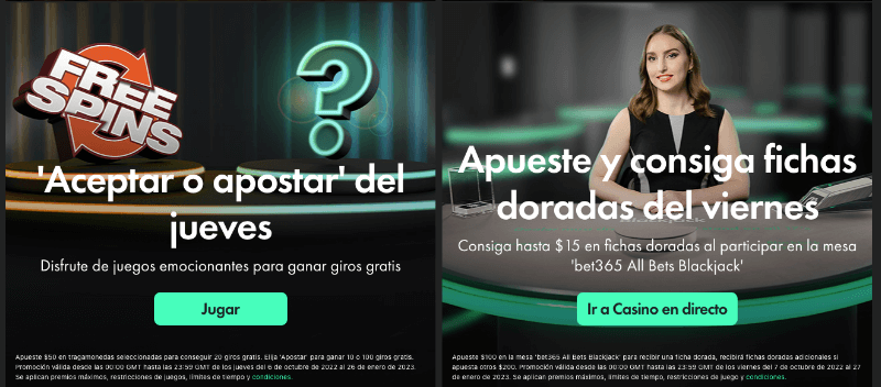 Bet365 casino: promociones