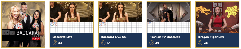 Europa Casino: baccarat en vivo