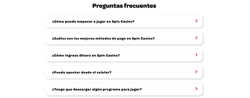 Spin casino: pregintas frecuentes