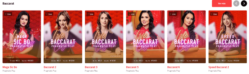 Ultra Casino: baccarat en vivo