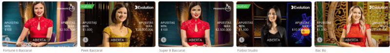 Betsson casino: baccarat en vivo