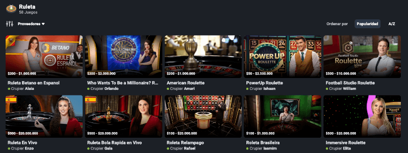 Betano Casino: Ruleta en vivo