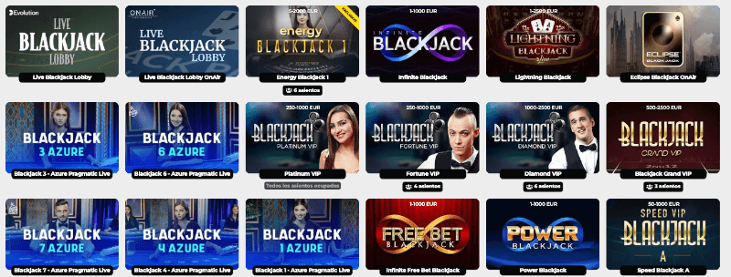 Energy Casino: blackjack en vivo