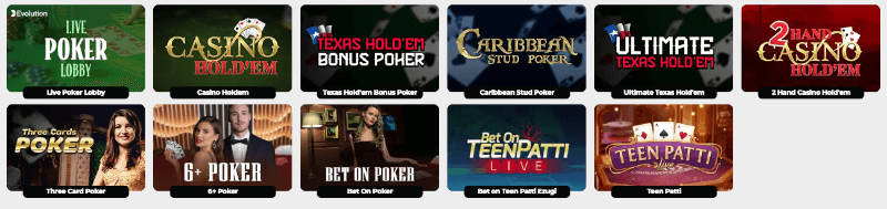 Energy Casino: poker en vivo